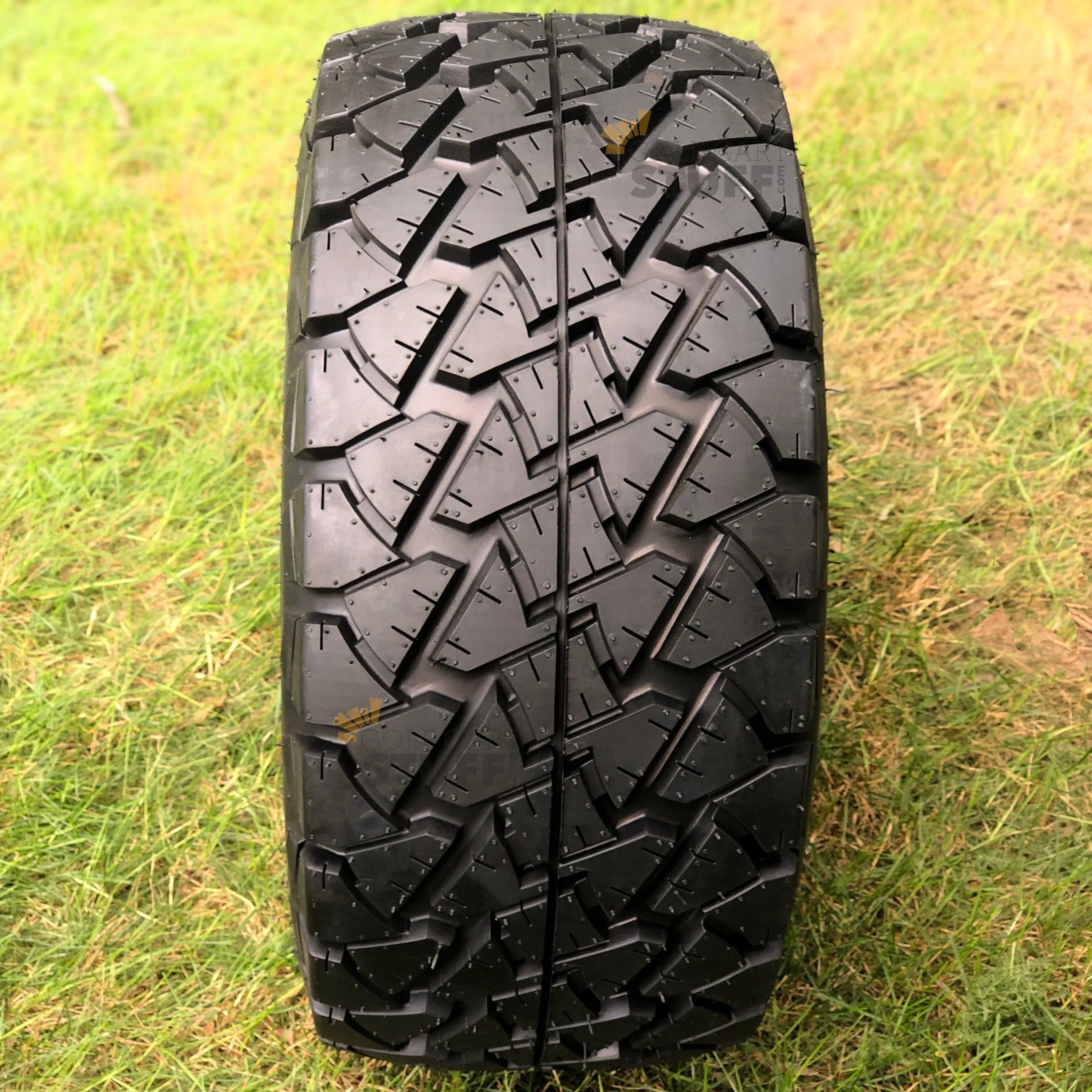 12" Godfather Gloss Black Golf Cart Wheels and All Terrain Tires Combo - Set of 4