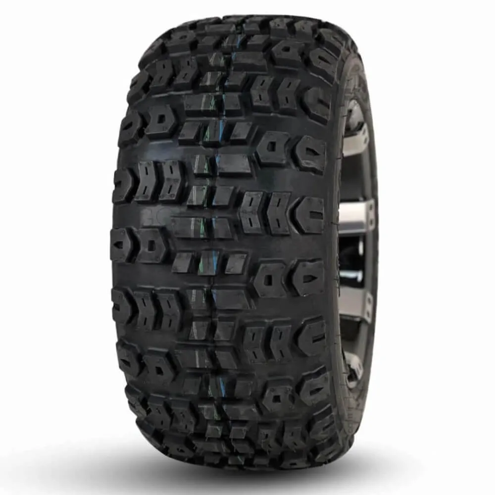 12" Godfather Gloss Black Golf Cart Wheels and All Terrain Tires Combo - Set of 4