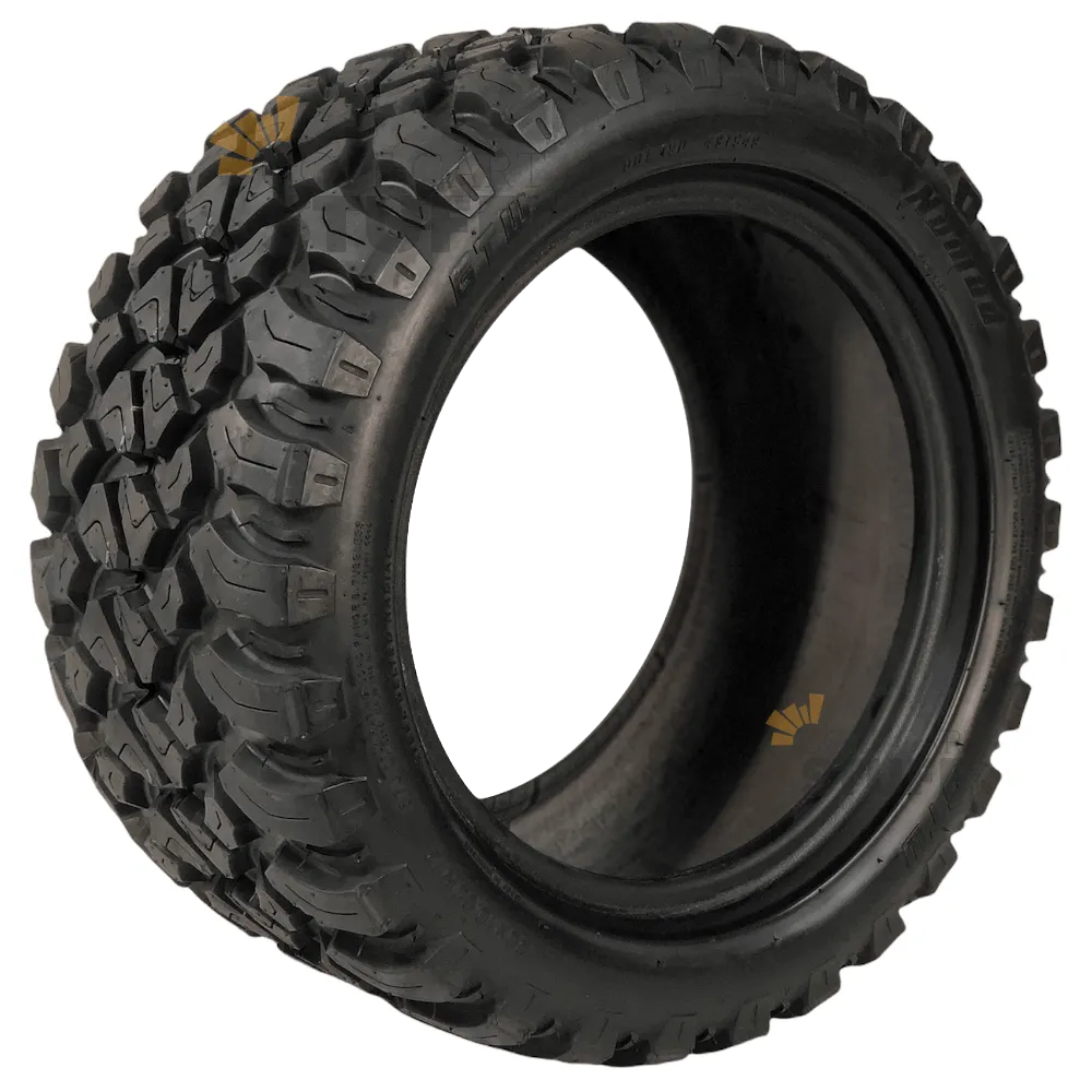 12" Godfather Gloss Black Golf Cart Wheels and All Terrain Tires Combo - Set of 4