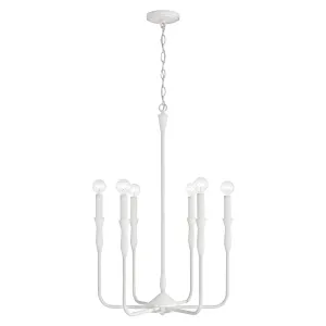 30"H PALOMA 6-LIGHT CHANDELIER, TEXTURED WHITE
