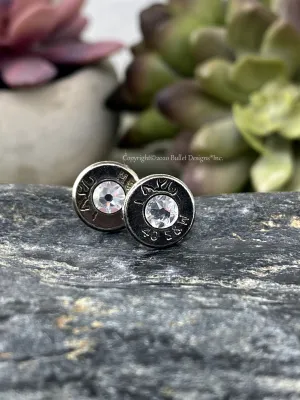 40 Cal Black Bullet Head Stud Earrings Bullet Jewelry