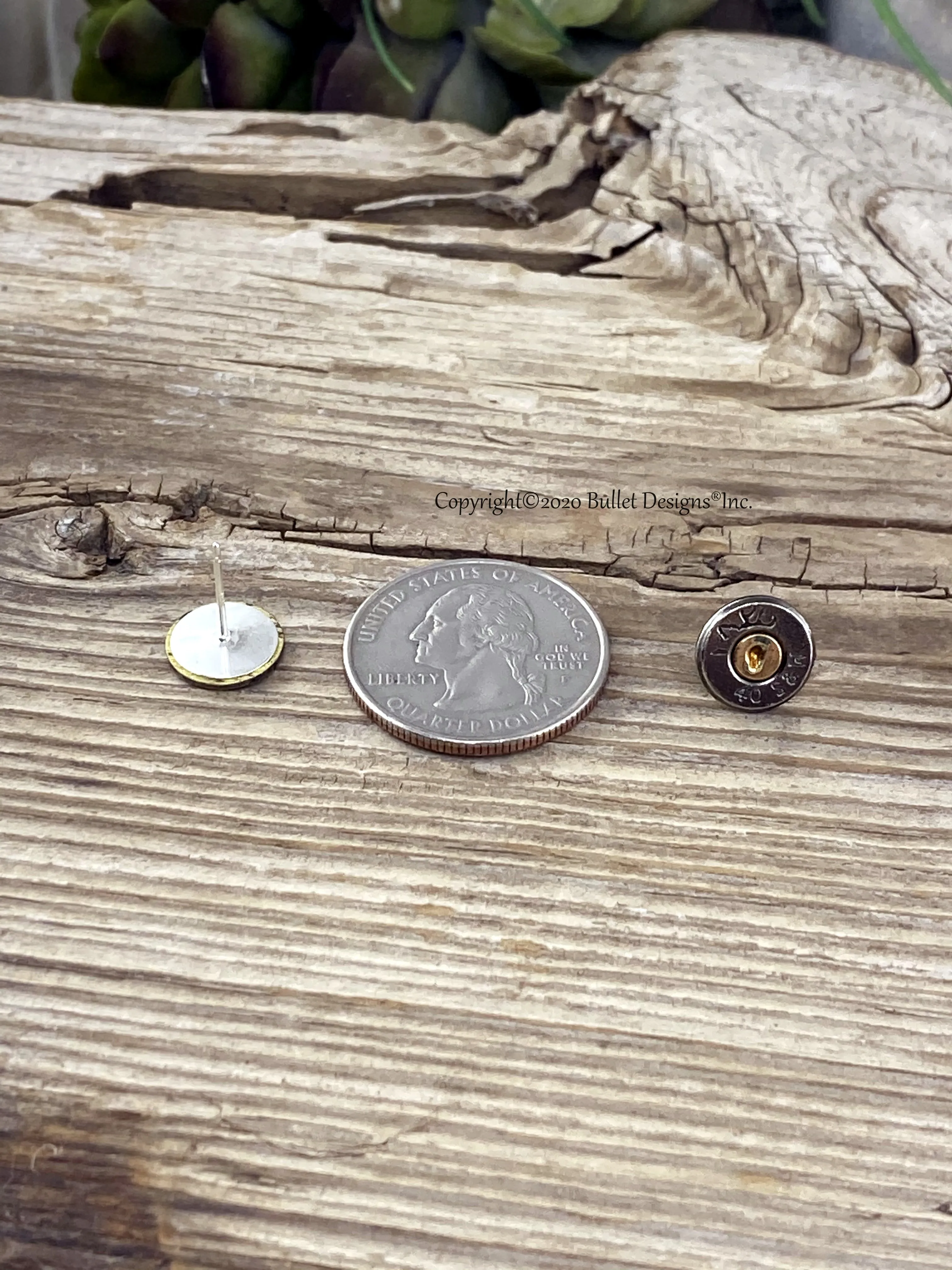 40 Cal Black Bullet Head Stud Earrings Bullet Jewelry