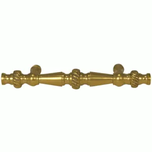 5 Inch Overall (3 Inch c-c) Solid Brass Georgian Roped Style Pull (Polished Brass Finish)