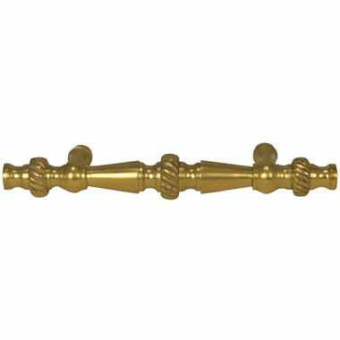 5 Inch Overall (3 Inch c-c) Solid Brass Georgian Roped Style Pull (Polished Brass Finish)