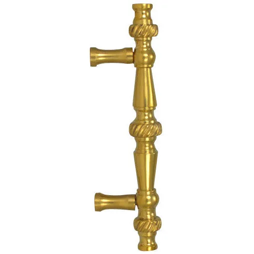 5 Inch Overall (3 Inch c-c) Solid Brass Georgian Roped Style Pull (Polished Brass Finish)