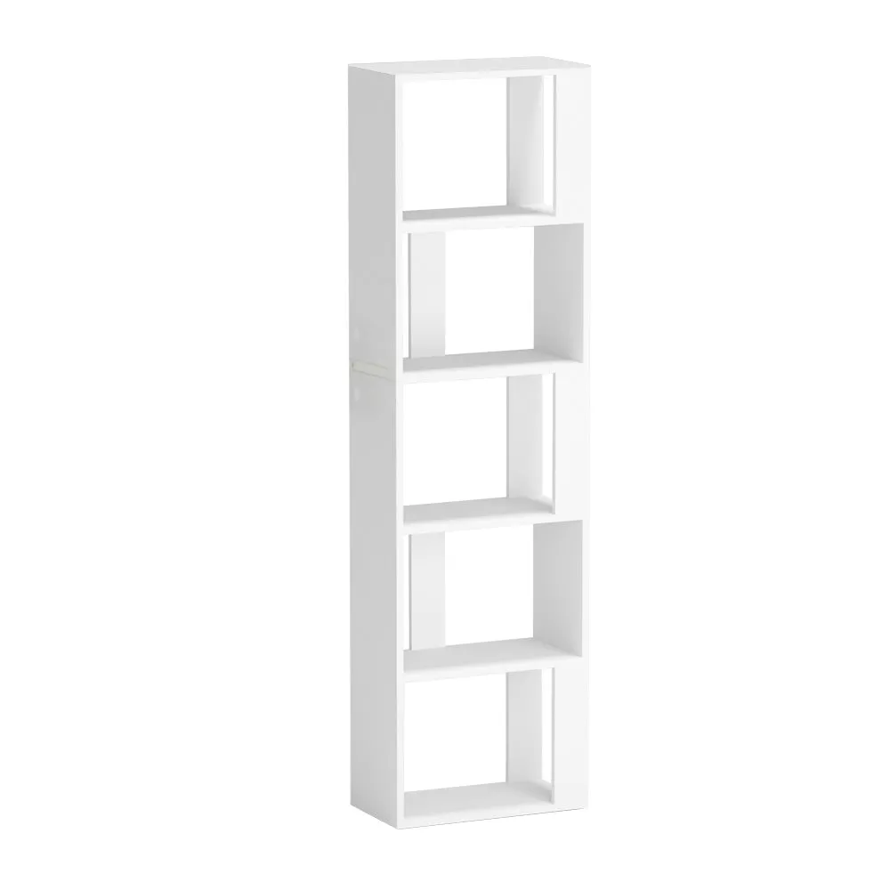 5-Tier Multipurpose Display Bookshelf, White - Artiss