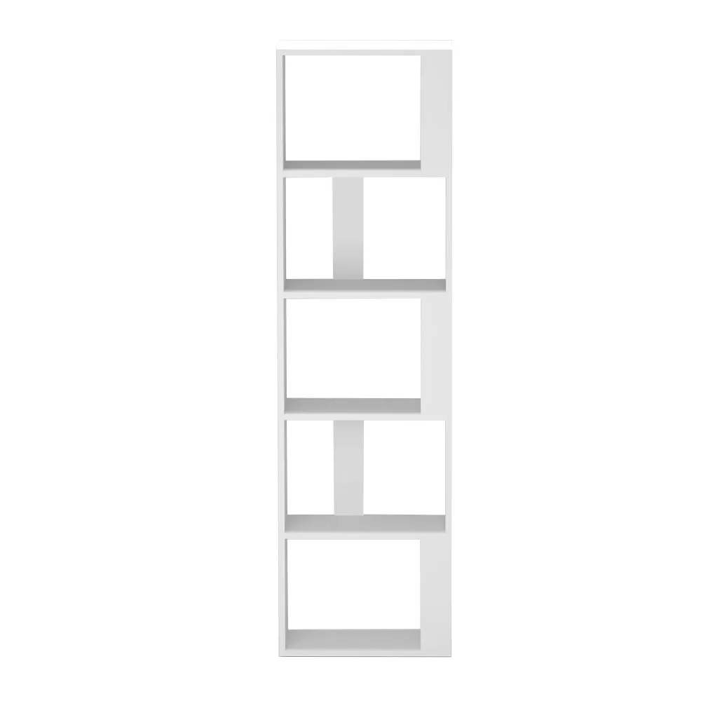 5-Tier Multipurpose Display Bookshelf, White - Artiss