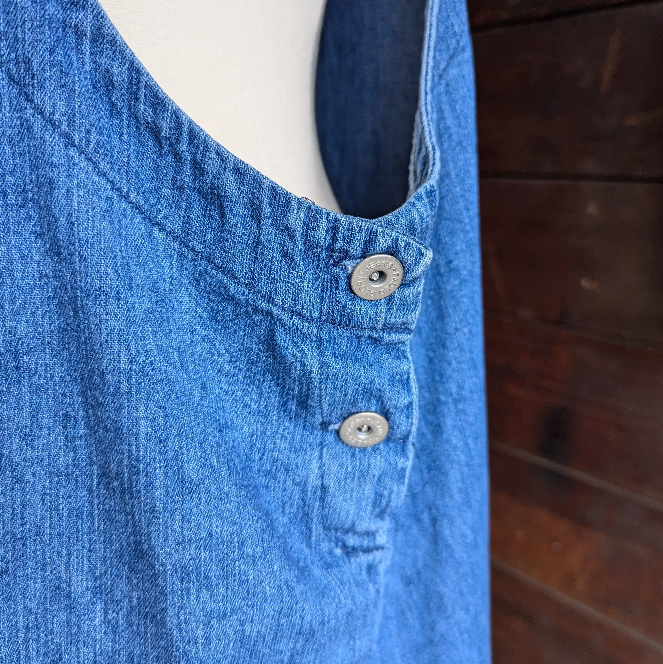 90s Vintage Plus Size Denim Overall Dress