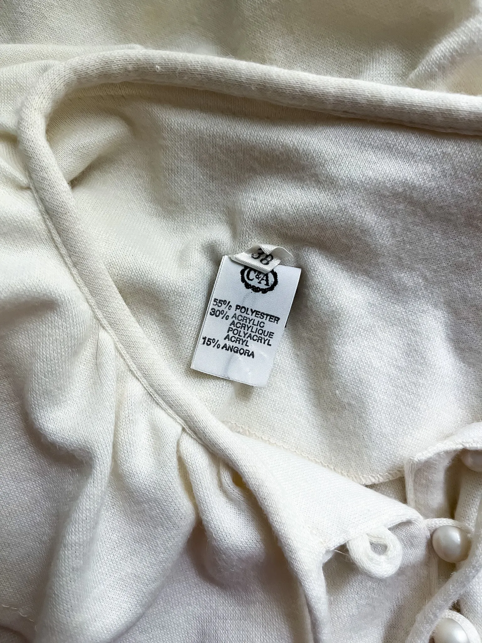 Amazing 1970's Ivory Knit Day Dress / Sz M