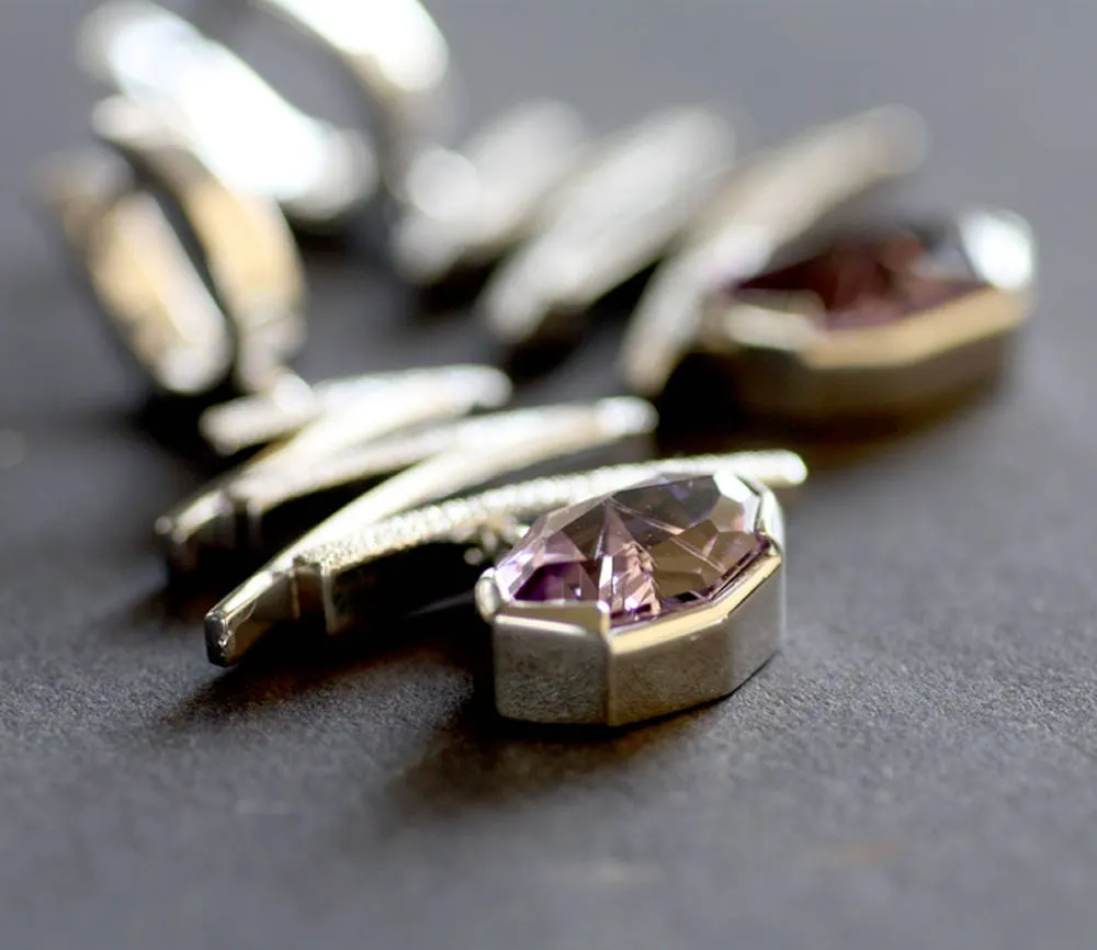 Amethyst Handcrafted birthstones earrings