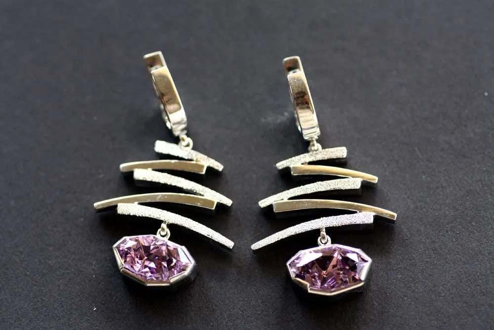 Amethyst Handcrafted birthstones earrings