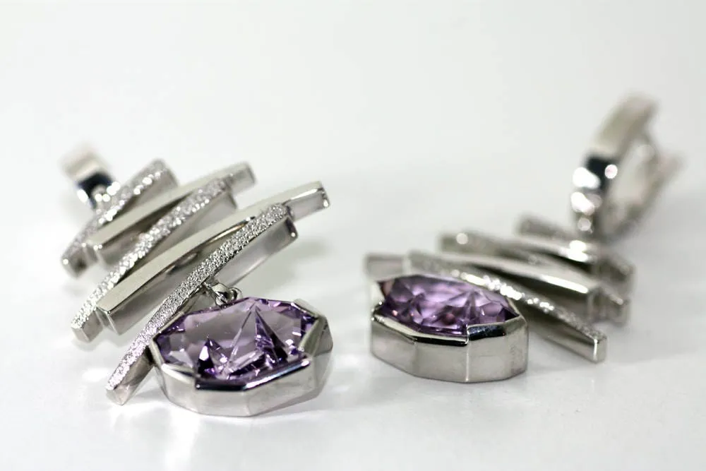 Amethyst Handcrafted birthstones earrings