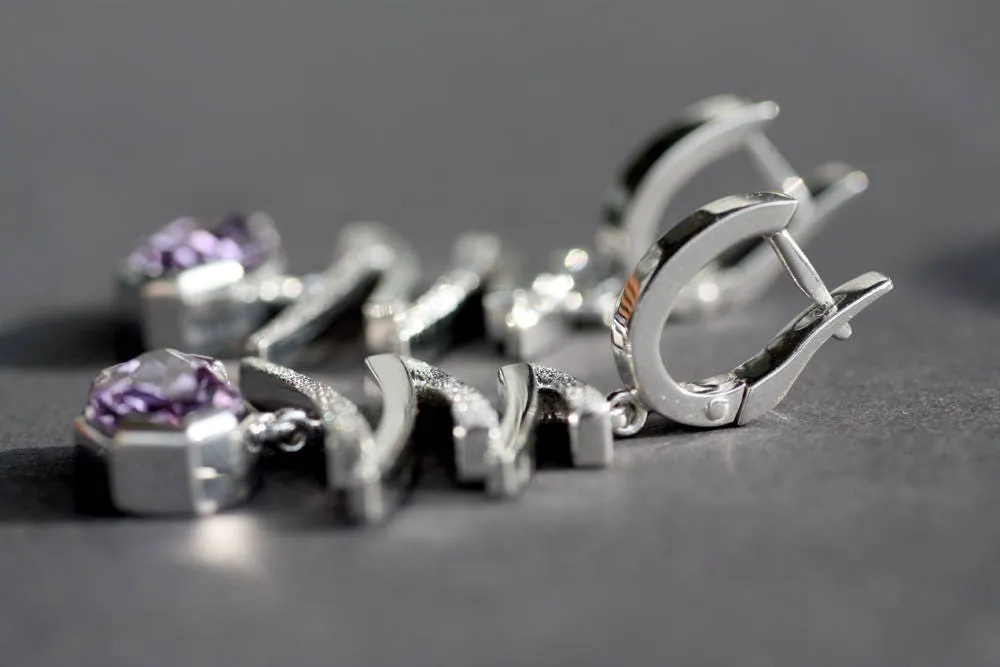 Amethyst Handcrafted birthstones earrings