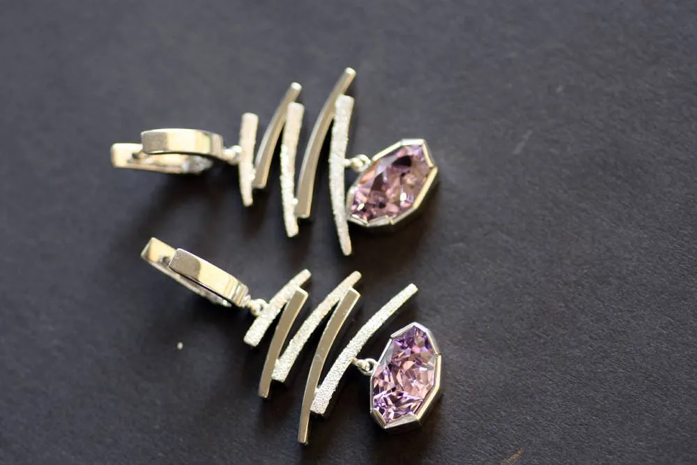 Amethyst Handcrafted birthstones earrings