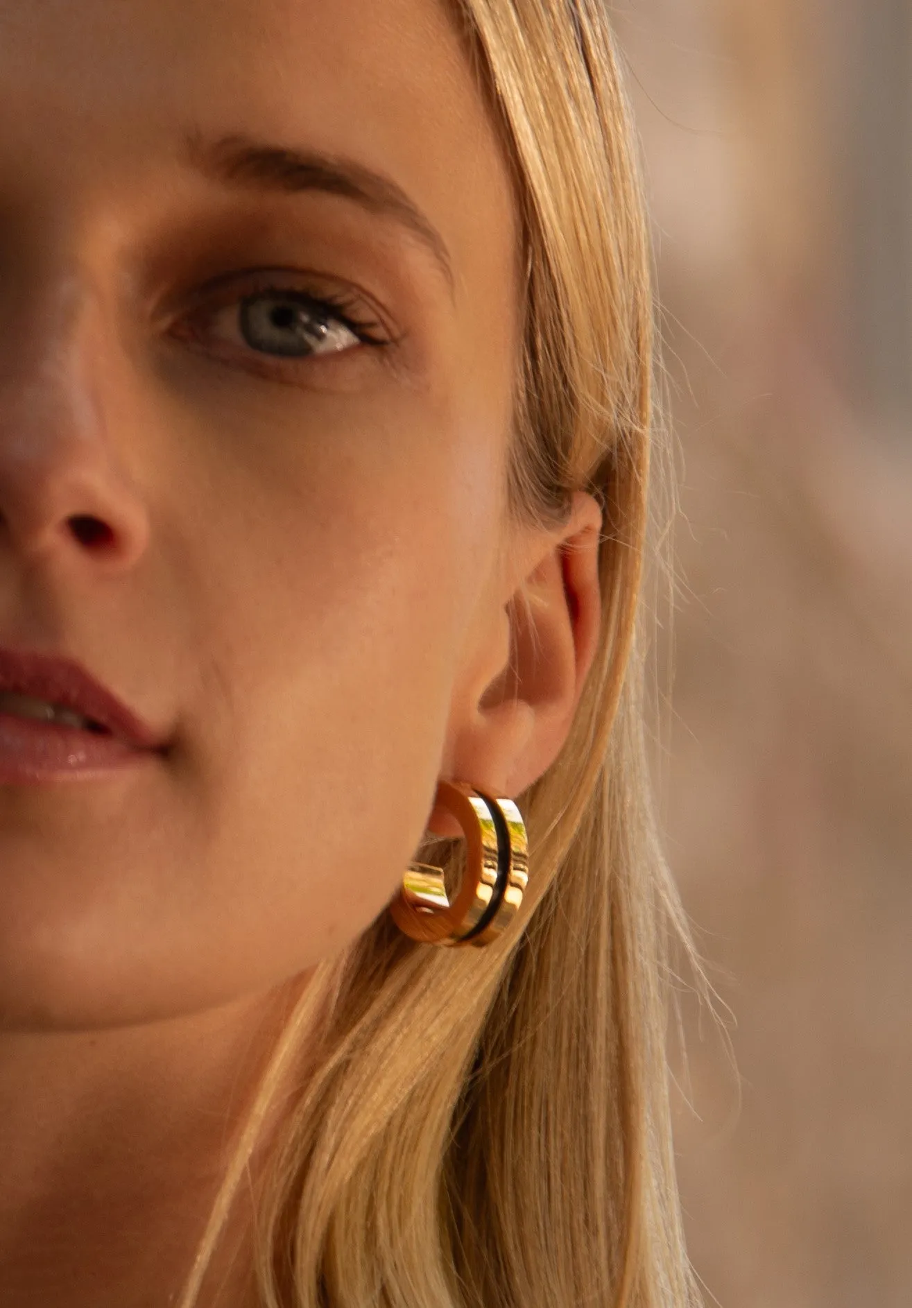 Anga Inlay Hoop Earrings