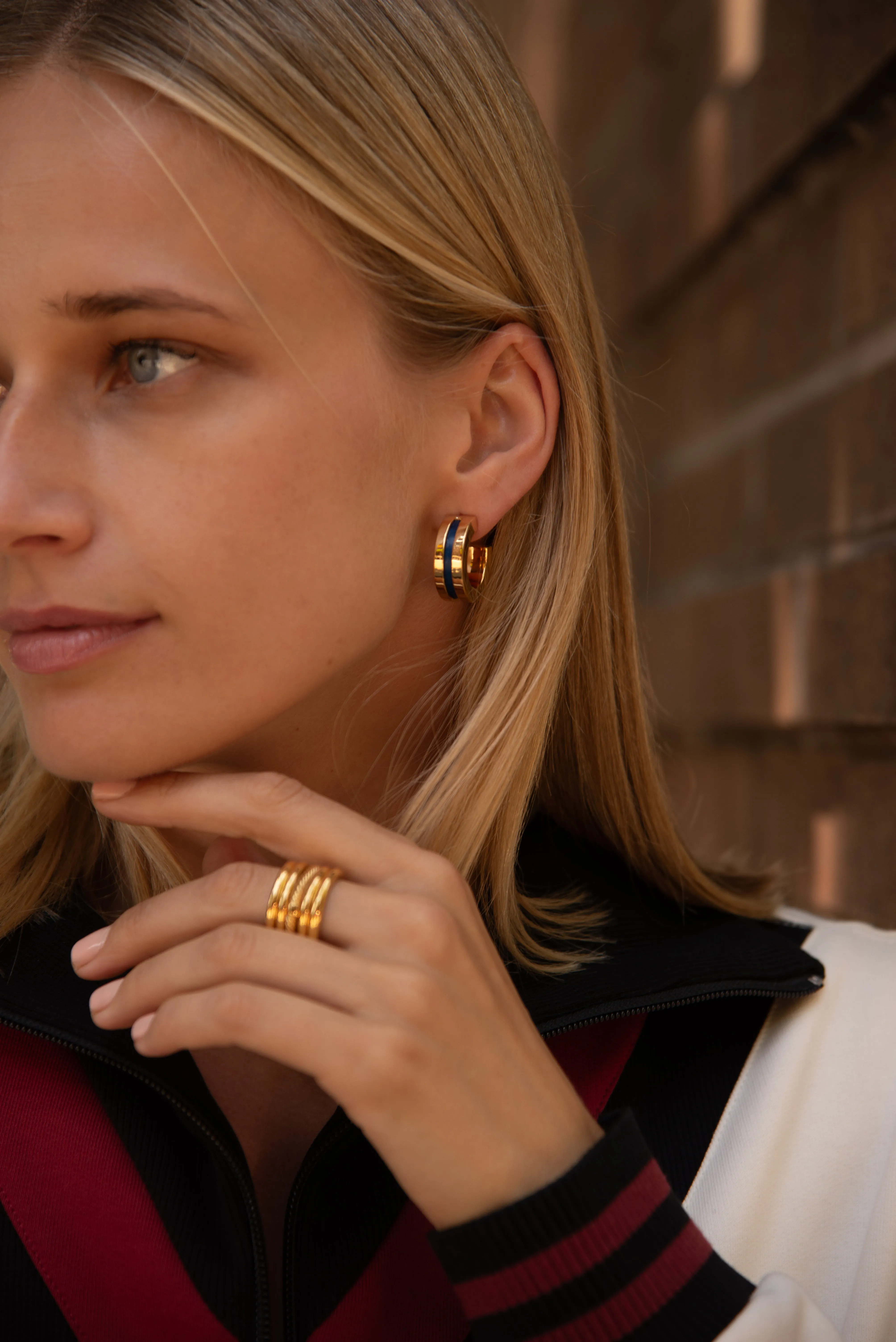 Anga Inlay Hoop Earrings