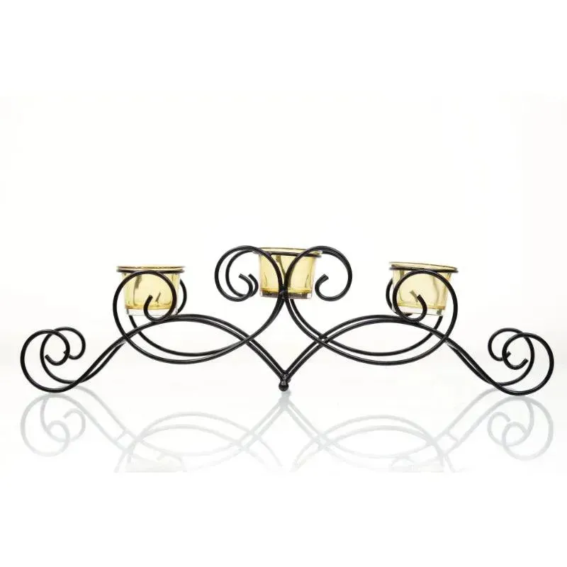 Antique Black 3 Piece Tea Light Holder | 5.5 x 3.14 x 18.5 inches
