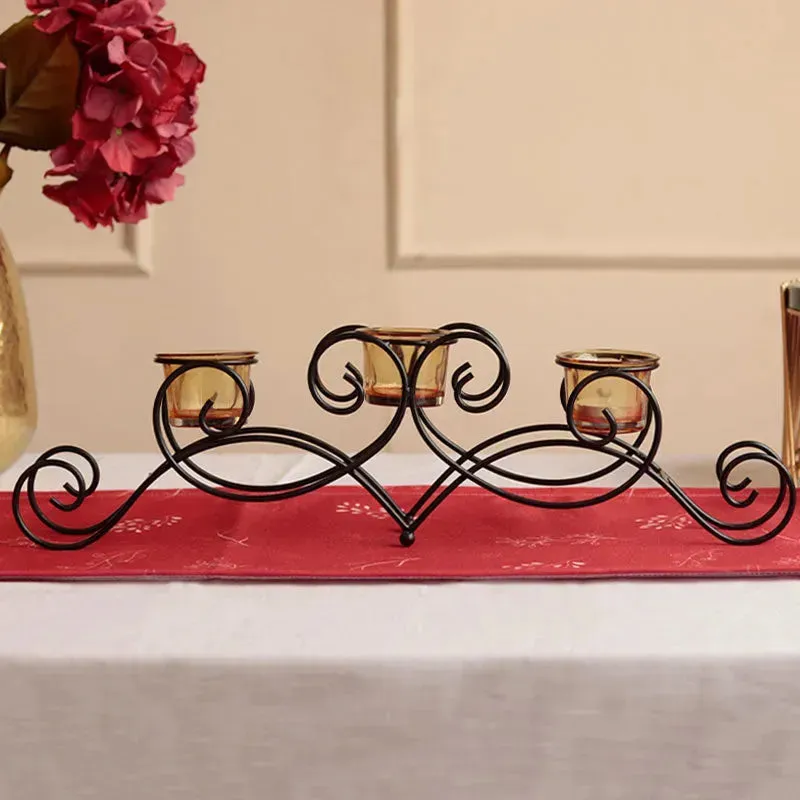 Antique Black 3 Piece Tea Light Holder | 5.5 x 3.14 x 18.5 inches