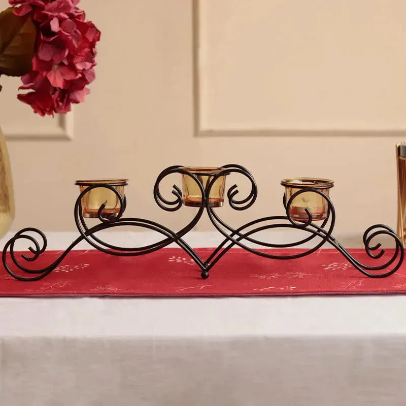 Antique Black 3 Piece Tea Light Holder | 5.5 x 3.14 x 18.5 inches