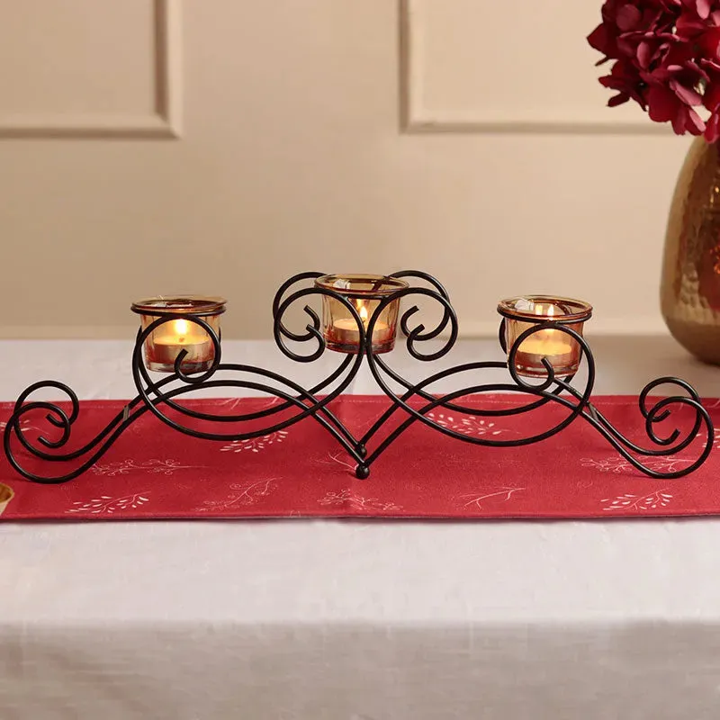 Antique Black 3 Piece Tea Light Holder | 5.5 x 3.14 x 18.5 inches