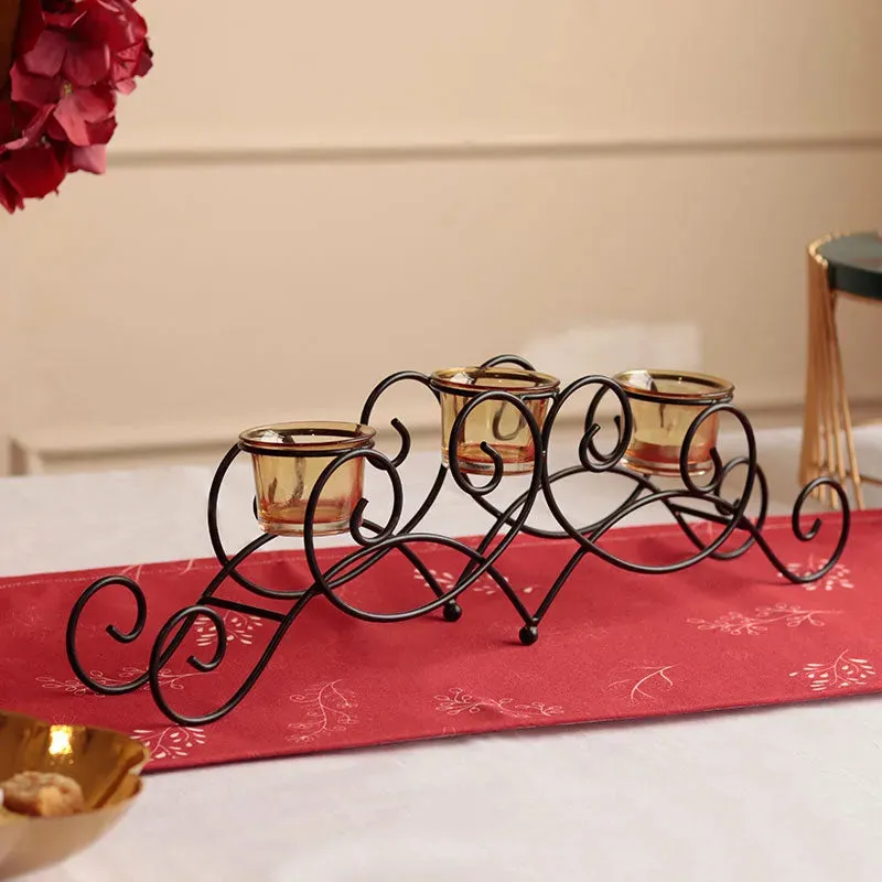 Antique Black 3 Piece Tea Light Holder | 5.5 x 3.14 x 18.5 inches
