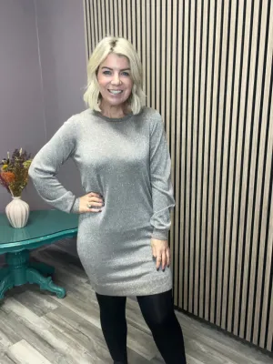 ANYA GLITTER KNIT DRESS (FOSSIL)