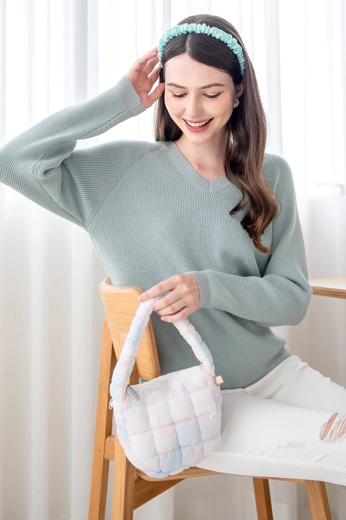 AUBREE KNIT PULLOVER IN MINT SAGE