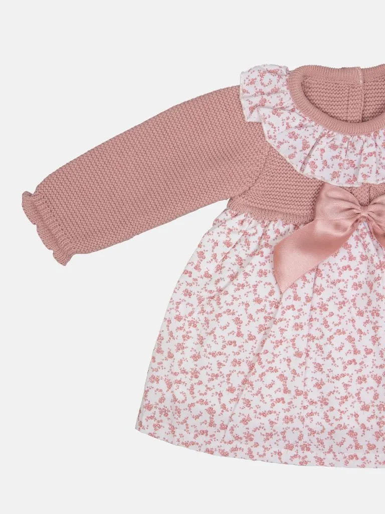 Baby Girl Flores Collection Floral Spanish Dress - Dusty Pink