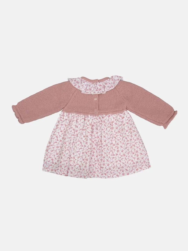 Baby Girl Flores Collection Floral Spanish Dress - Dusty Pink