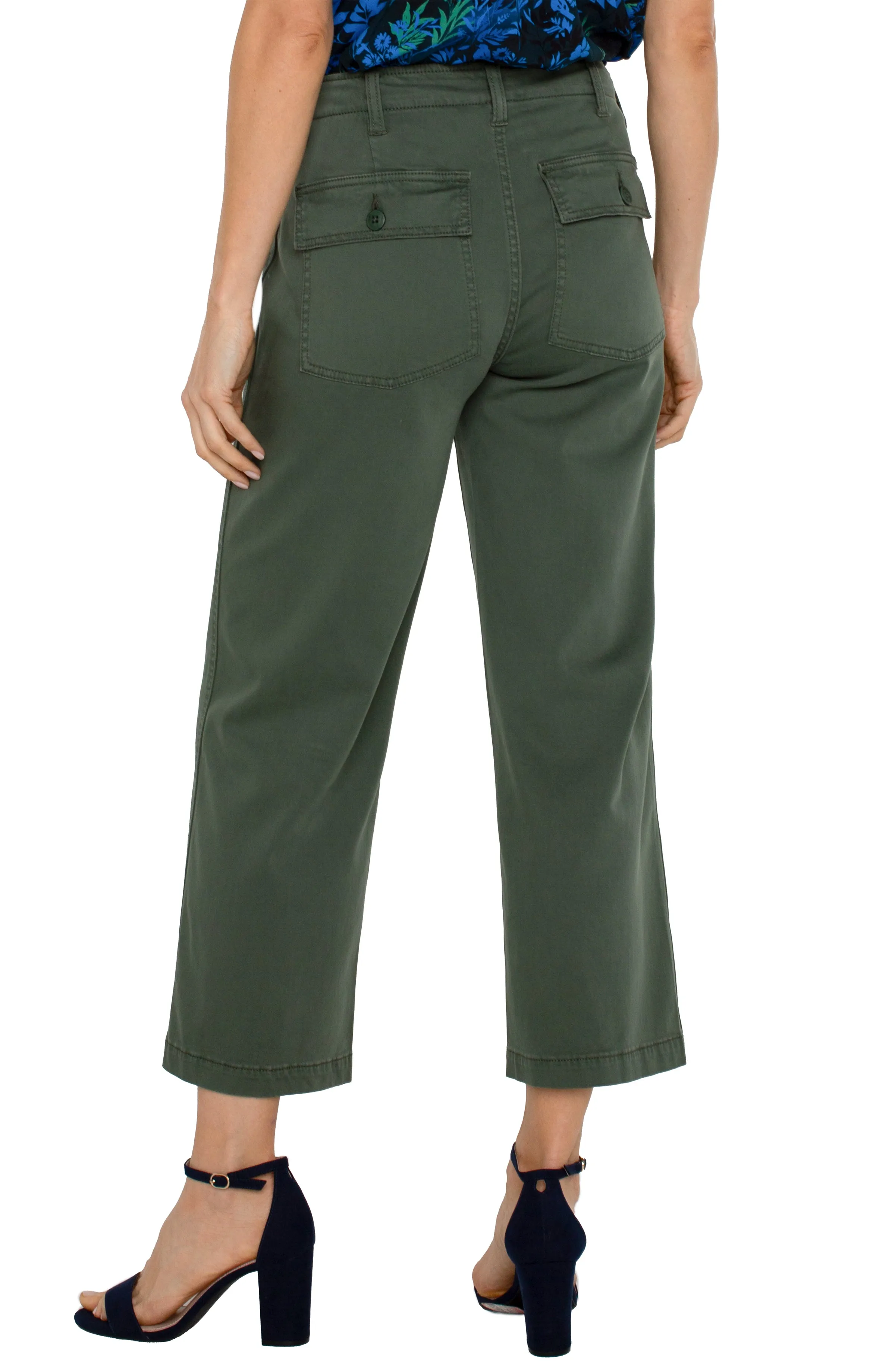 Cargo Crop Straight Leg Pants