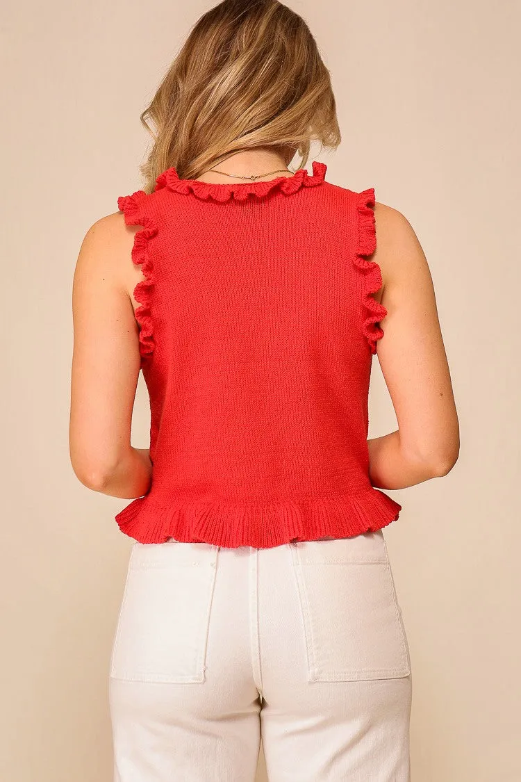 Carley Frilled Knit Top