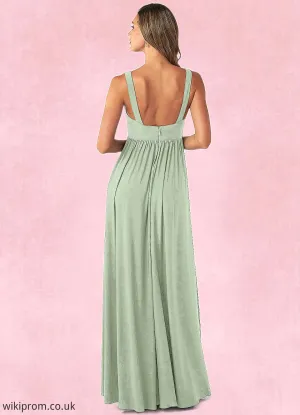 Carolina A-Line Pleated Luxe Knit Floor-Length Dress SWKP0019786
