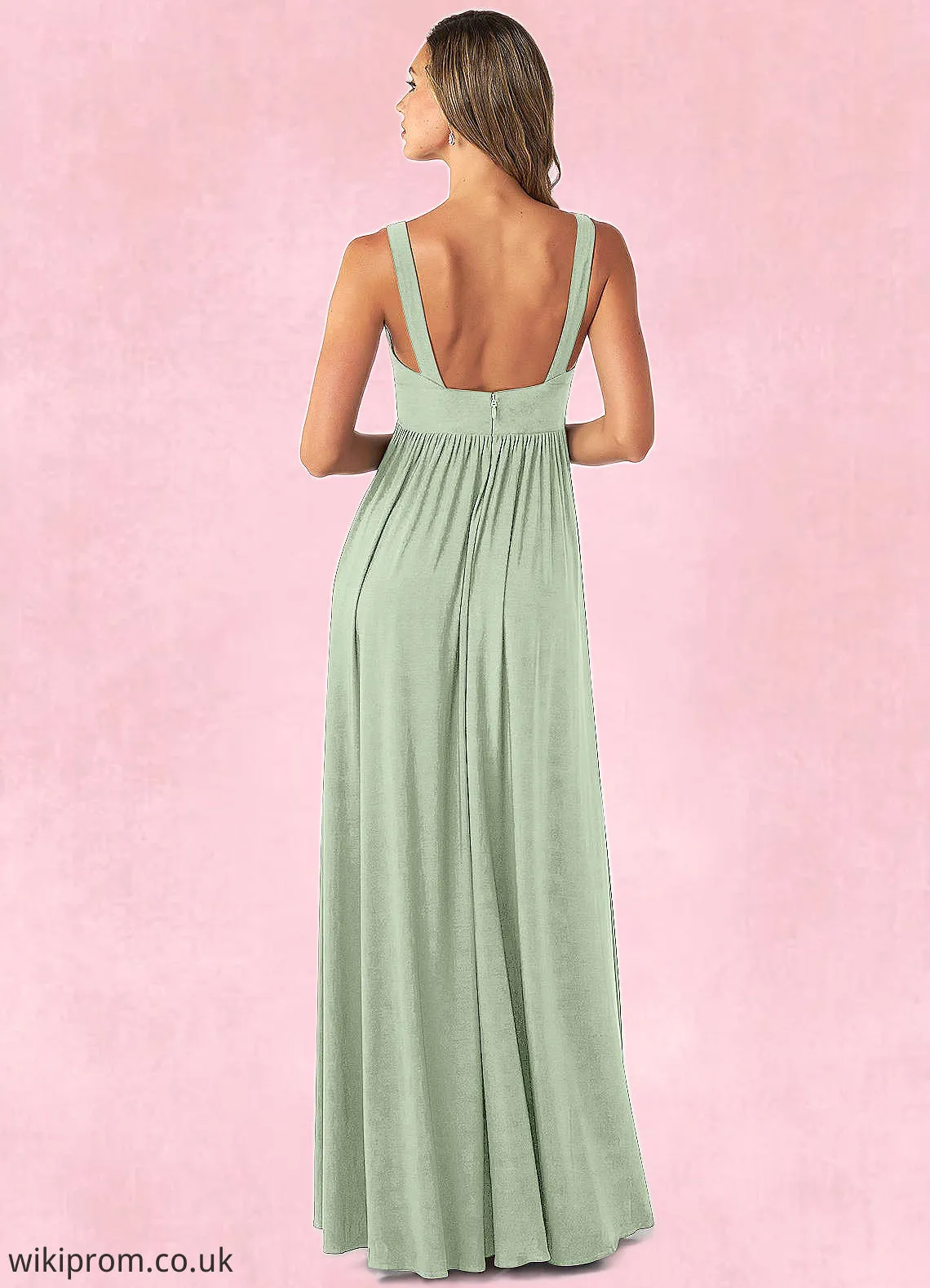 Carolina A-Line Pleated Luxe Knit Floor-Length Dress SWKP0019786