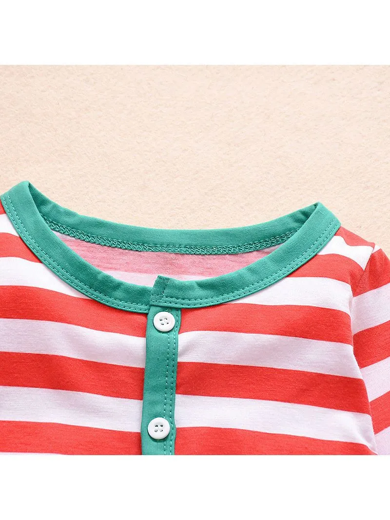 Christmas Baby Striped Overall
