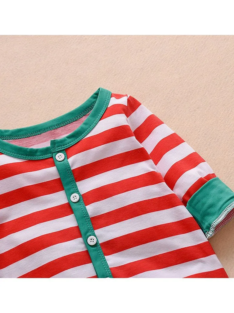 Christmas Baby Striped Overall