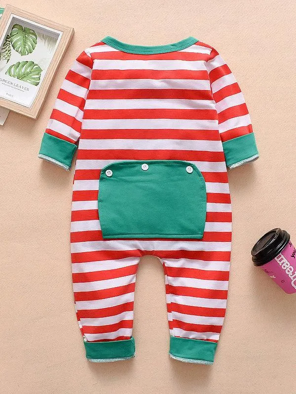 Christmas Baby Striped Overall