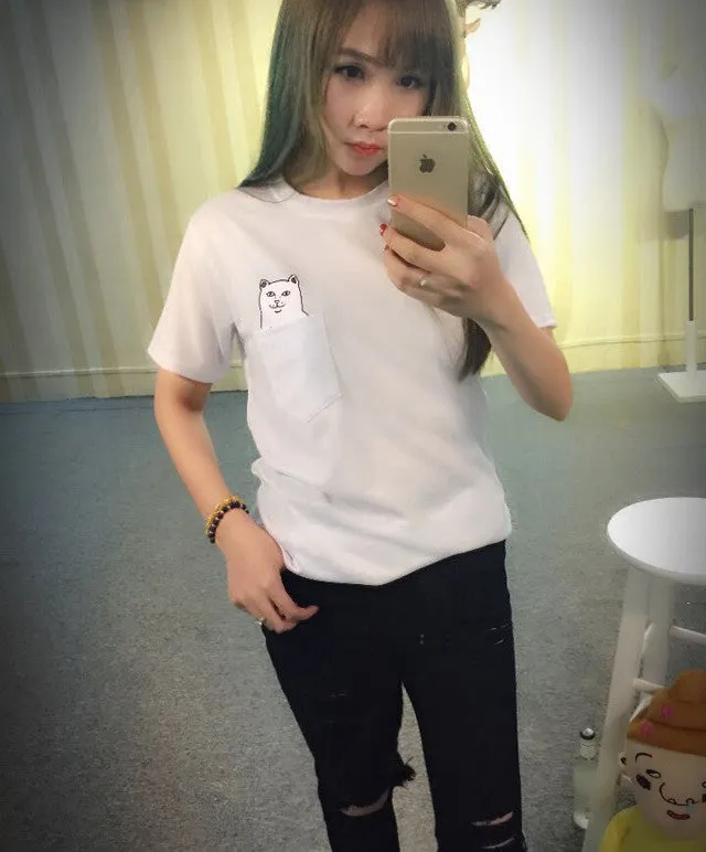Cute Cat Lovers Women Top Short-Sleeve T-Shirt