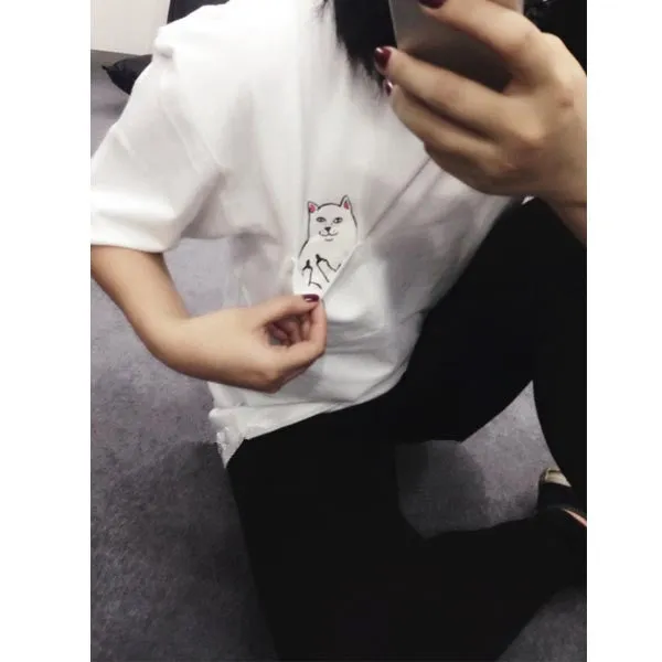 Cute Cat Lovers Women Top Short-Sleeve T-Shirt