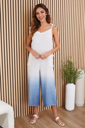 Dip Dye Wide Leg Overall Jumpsuit
