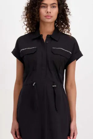 Dress Jersey Dress Midi in Black 407105MNR By Monari  - OUTLET SALE