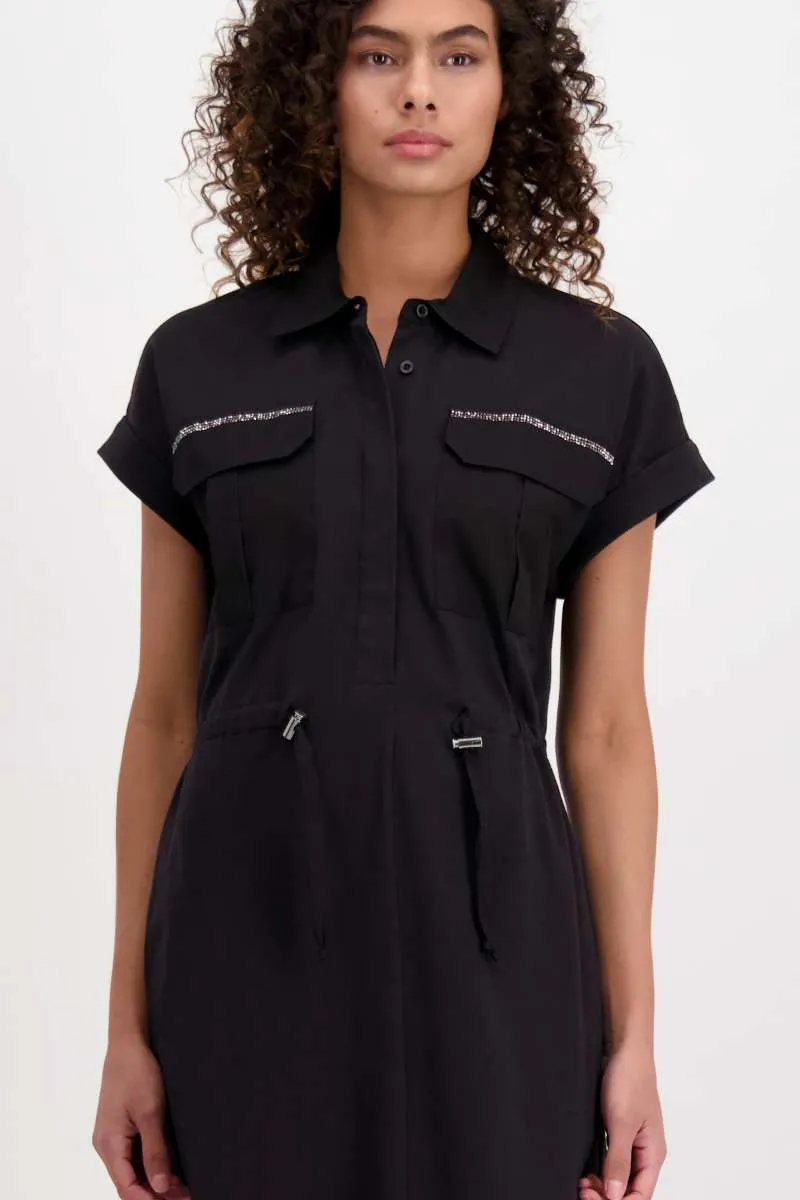 Dress Jersey Dress Midi in Black 407105MNR By Monari  - OUTLET SALE