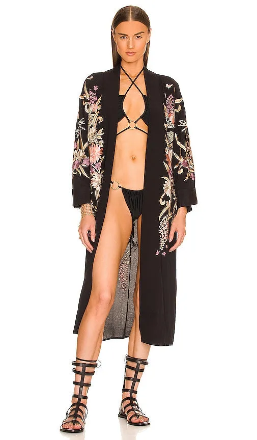 DUNDAS x REVOLVE Nash Embroidered Kimono in Black