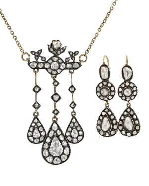 Edwardian-Period Diamond Jewelry Suite, 6.00 Carats