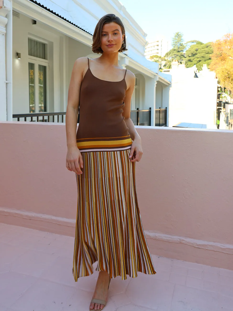 Faithfull The Brand Citara Maxi Dress in Cocoa
