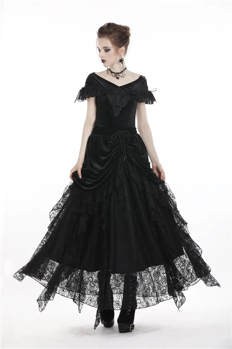 Gothic velvet short sleeves T-shirt TW185