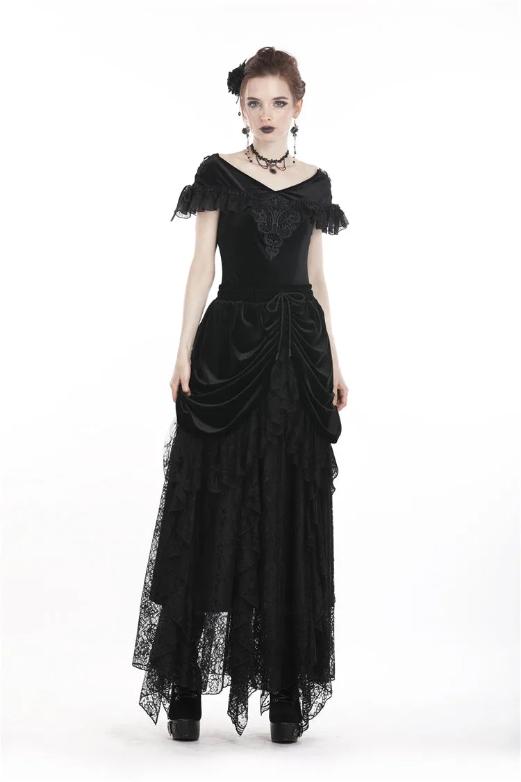 Gothic velvet short sleeves T-shirt TW185