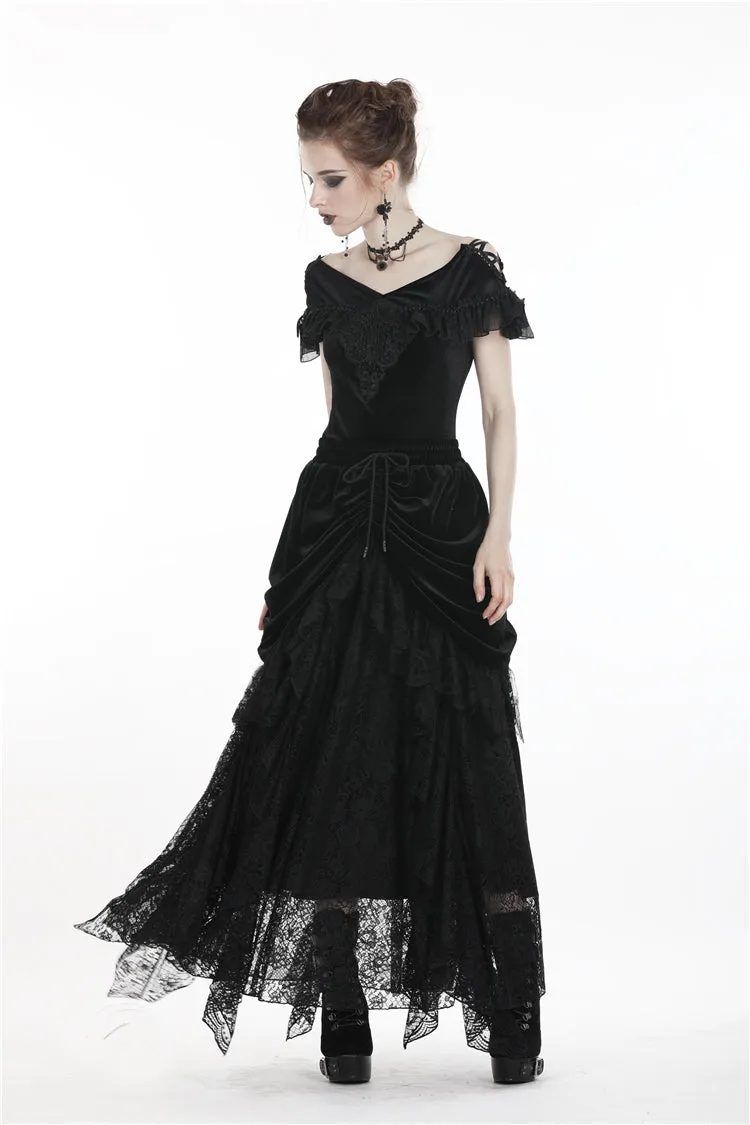 Gothic velvet short sleeves T-shirt TW185