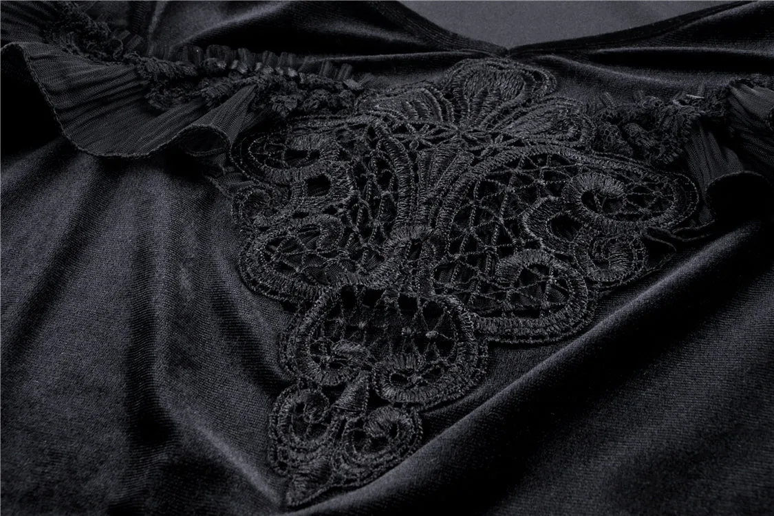 Gothic velvet short sleeves T-shirt TW185