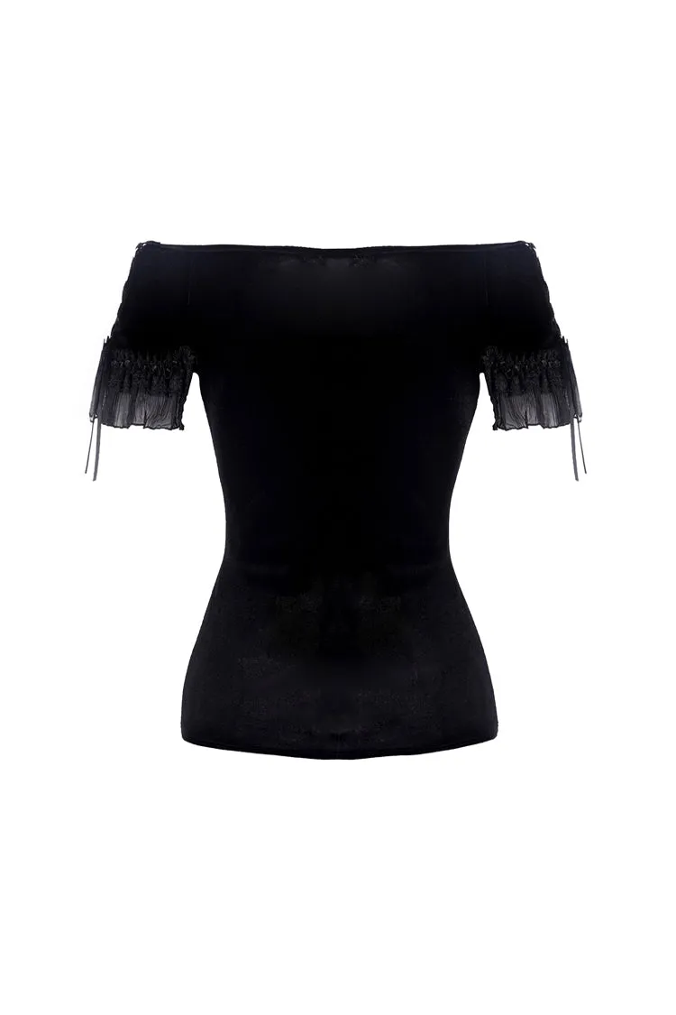 Gothic velvet short sleeves T-shirt TW185