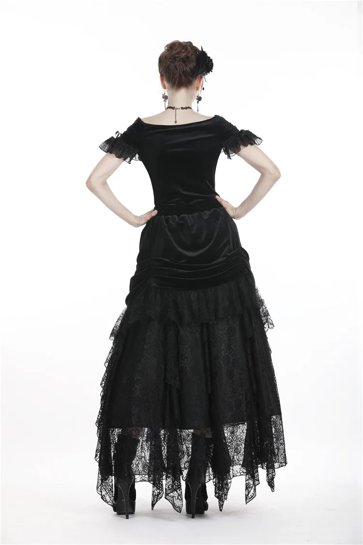 Gothic velvet short sleeves T-shirt TW185